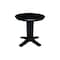 International Concepts 30 in. Solid Wood Round Top Pedestal Dining Table - 29.9 in. High, Black K46-30RT-23B - alternate 1
